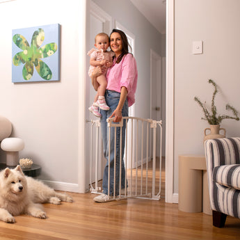 32.3" W x 31" H Ultimate Safe Step Baby Gate - White - Perma Child Safety