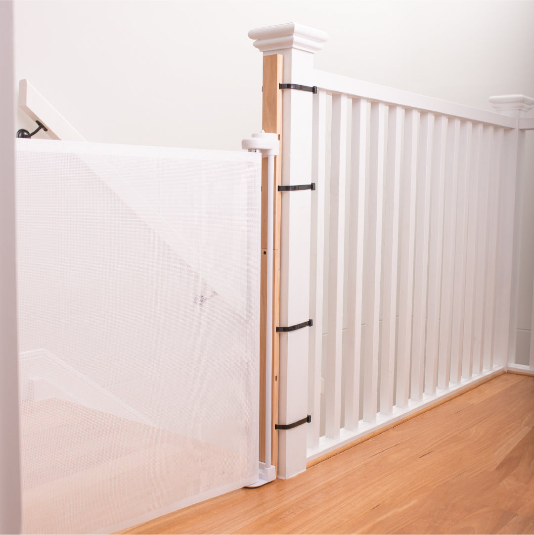 Retractable Baby Gate For Stairs With Banister Safety Gate Top Of