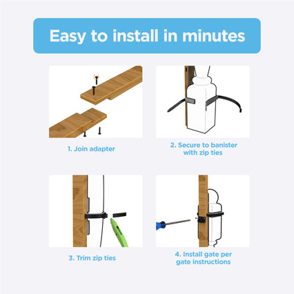 Banister Adapter For Hardware & Pressure Mounted Gates - Default Title - Perma Child Safety