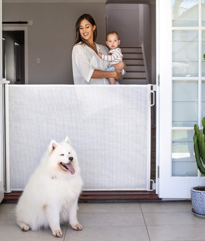 71" W x 41" H Retractable Baby Gate – Refurb / Clearance / No Returns - White - Perma Child Safety